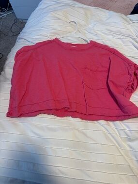 Jolie Pink Cropped Pocket Tee